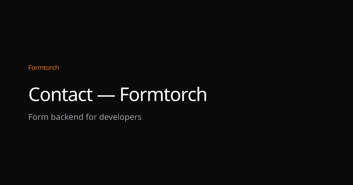 Contact — Formtorch