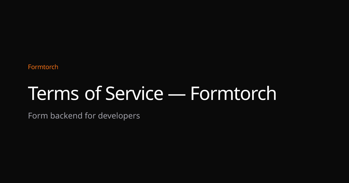 Terms of Service — Formtorch